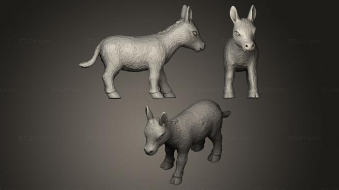 Статуэтки животных (фигурка ослика, STKJ_0133) 3D модель для ЧПУ станка